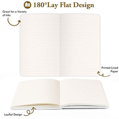 Huhuhero Lined Notebook Journal, 120Gsm Premium Thick Paper with Hardcover Faux Leather Notebook for Work School Note Taking, Office College Supplies 5.25"×8.25"(1, Navy Blue) - color: Navy Blue