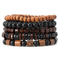 Gothic Bracelet Adjustable Punk Braided Leather Multilayer Grunge Set Bracelets Emo Metal Cuff Wrap Bangles Meaningful Gift - color: J-BZ-37