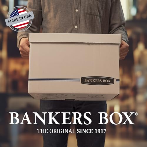Bankers Box 12-Pack Medium Duty File Storage Boxes with Lids, FastFold Assembly, 24 Inch Letter, STOR/FILE, (00701) - size: 12-Pack