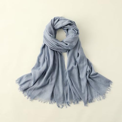 Pashmina Shawl Party Wraps Evening Dress Bridesmaid Long Cotton Scarves for Wedding - color: Blue Grey 31