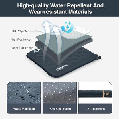 ONETIGRIS Inflatable Seat Cushion - Lightweight & Waterproof Inflatable Camping Seat Cushion Travel Cushion Stadium Seat Office Chair Car Pad