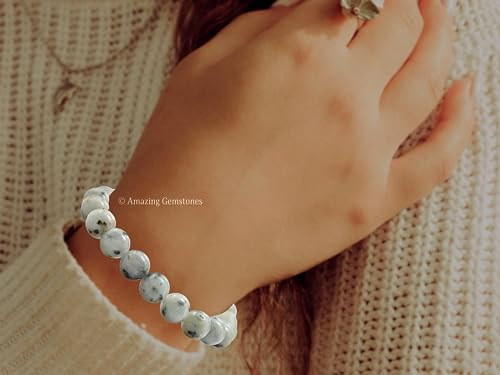 Amazing Gemstone Crystal Bracelet for Women Men's Gifts - Protection Healing Crystal Bracelet - 8mm Gemstone Beaded Stretchable Bracelet Pulseras Para Hombres Mujer Stocking Stuffers Mothers Day Gift (Kiwi Jasper) - color: Kiwi Jasper