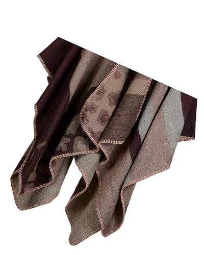 Women's Shawls and Wraps Open Front Poncho Cape Winter Sweater - color: M1-tawny