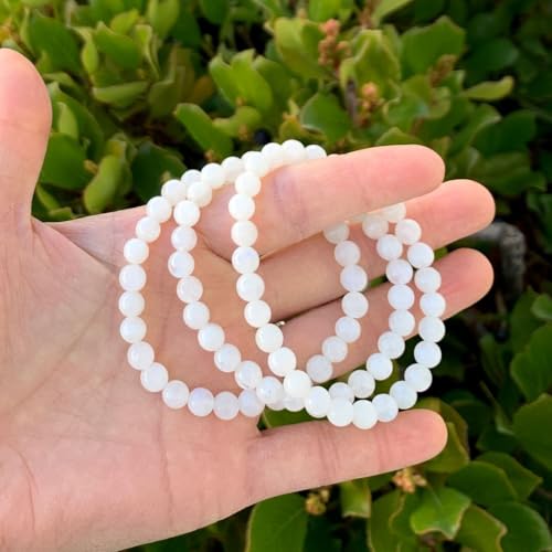 Adabele 1pc Natural Stretch Gemstone Bracelet 6mm (0.24 Inch) Bead 7" 7.5" 8 inch Healing Crystal Quartz Energy Chakra Jewelry Women Birthday Gift - color: Blue Flash Moonstone, size: 7 inch