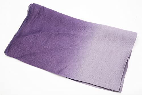 Cotton Silk Scarf Elegant Soft Wraps Color Shade Scarves for Women - color: Gradient - Light Purple