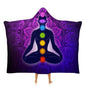 Seven Chakra Yoga Meditation Lotus Purple Mandala Large Size Comfortable Hooded Blanket, Warm Blanket 50"x60" - color: Seven Chakra Yoga Meditation Lotus Purple Man, size: 50"x60"