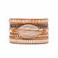 YGLINE Natural Stone Beaded Healing Wax String 5 Wraps Bracelets - color: golden