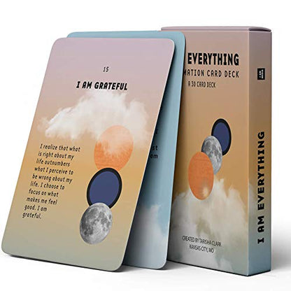 I AM & CO I AM Everything Affirmation Cards Deck - 30 Card Deck - Daily Affirmation Cards for Self Love, Positive Mindset, Motivation & Manifestation - Mindfulness and Self Care Inspirational Cards