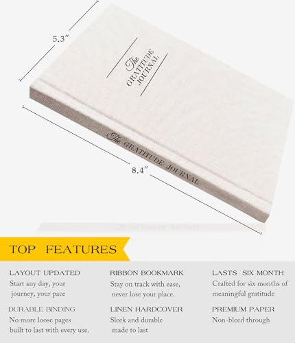 The Original Gratitude Journal - 5 Minute Gratitude Practice with Inspiring Prompts & Quotes for Mindfulness, Reflection & Personal Growth 2026 - Wellness Journal for Men & Women - color: Beige