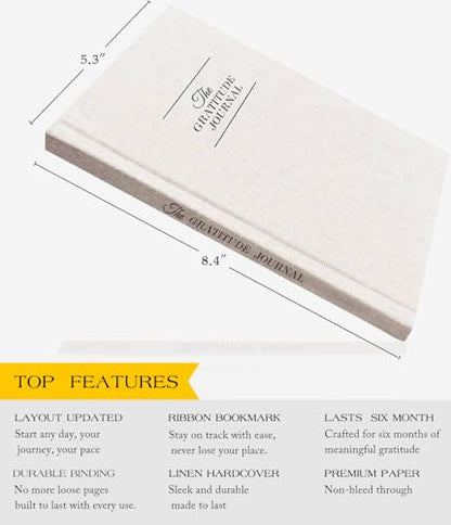 The Original Gratitude Journal - 5 Minute Gratitude Practice with Inspiring Prompts & Quotes for Mindfulness, Reflection & Personal Growth 2026 - Wellness Journal for Men & Women - color: Beige