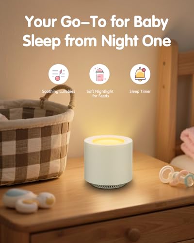 White Noise Sound Machine: Red Light Therapy Sleep Sound Machine with 38 Soothing Sounds & Calming Womb Soother, Memory Function, Dimmable Nursery Night Light with Timer for Baby Adult Gift - color: Putty