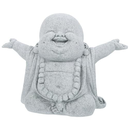 NOLITOY Small Buddha Statue, Meditating Sandstone Buddha Statues Zen Decor for Home Office Fish Tank Accessories Ornament