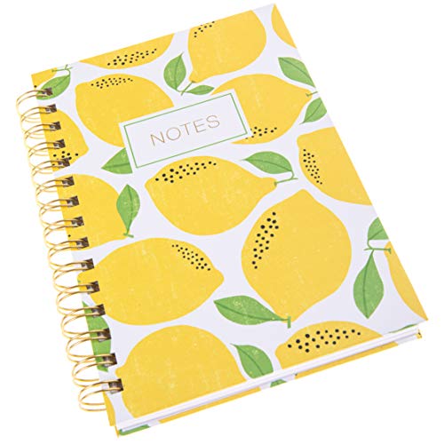 Graphique Designer Notebooks - Lemons - Spiral Bound Writing Journals for Offices, Schools, Classrooms, and More - Hard Cover with 160 Ruled Pages (6.25" x 8.25") - color: Lemon