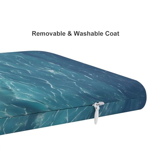 The Deep Ocean Degrees of Comfort Meditation Floor Pillow, Square Large Pillows Seating for Adults, Tufted Corduroy Cushions for Outdoor Yoga Tatami Fireplace Living Room 15x15 Inch