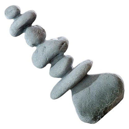 Seven-Star Gray Stone Zen Garden Decor, Stacking Stone Sculpture for Mini Sand Table, Ideal for Bonsai and Floral Art, Suitable for Karesansui Micro Landscape