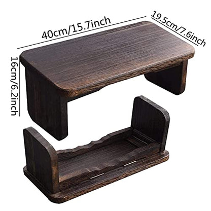 Meditation Bench Portable, Meditation Stool Kneeling with Foldable Legs Hinges Yoga Benches Ergonomic Bamboo Wooden Chair Folding Prayer Seat for Deeper Meditation(Color:Wood Color)