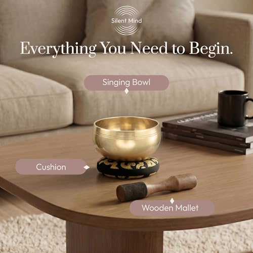 Tibetan Singing Bowl Set – Easy to Play & Beginner Friendly Meditation Bowl with Cushion & Mallet | Stress Relief & Mindfulness | Gift-Ready