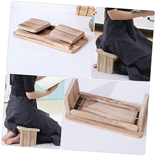 Zen Meditation Bench Stool Folding Wooden Kneeling Chair for Prayer and Tea Lightweight Non-Slip Design Durable Natural Wood for Better Circulation and Comfort
