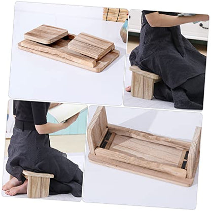 Zen Meditation Bench Stool Folding Wooden Kneeling Chair for Prayer and Tea Lightweight Non-Slip Design Durable Natural Wood for Better Circulation and Comfort