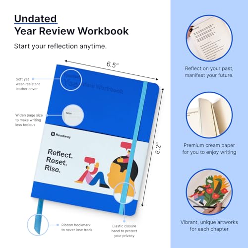 Headway Review Workbook – Birthday Reflection & Resolution Journal, Year-in-Review & Next-Year Planning, Gratitude Self-Growth Mindset Journal with Prompts, Memory Therapy Workbook, Self-Care Mental Health Gift for Women & Men