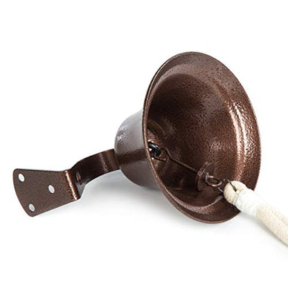 WMM Hanging Bell Dinner Bell Outdoor Bell Bracket Mount Wall Bell Indoor Rope Bell Ship/Boat/Nautical/Door/School/Reception/Home/Church Bell(Copper) - color: Copper