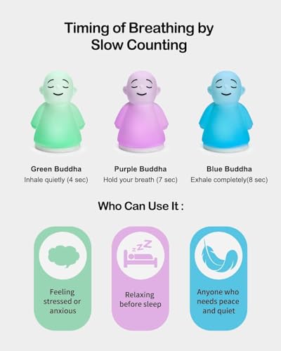 Set of 6 Stress Relief Night Light for Mindfulness - Guided Visual Meditation Tool for Women Men- Relaxing Self Care for Adults Kids - size: Pack of 6