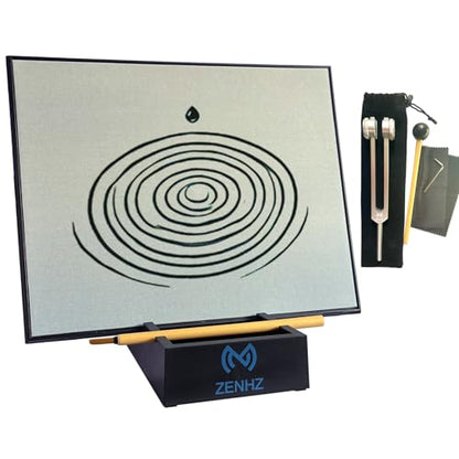 ZENHZ Zen Buddha Water Painting Board with OM 136.1 Hz Tuning Fork – Mindfulness & Meditation Kit for Stress Relief, Relaxation, Calligraphy Practice, and Sound Therapy, Unique Gift
