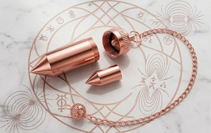 Pencil Design Openable Copper Pendulum for Reiki Healing, Dowsing & Chakra Balancing – Divination & Meditation Tool for Energy Cleansing - color: Pointed Pencil Design