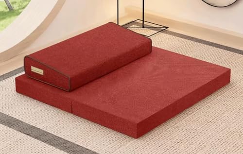 Handcrafted Meditation Mat,Portable Foldable Floor Cushion Outdoor Coconut Fibre Linen Yoga Cushion(Size:60x60cm(24x24inch),Color:red-2) - color: red-2, size: 60x60cm(24x24inch)