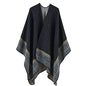 Shawl Wraps for Women, Elegant Knitted Cape Open Front Poncho Scarf Blanket Cardigan Coat for Spring, Autumn, and Winter - color: Black Gray Khaki