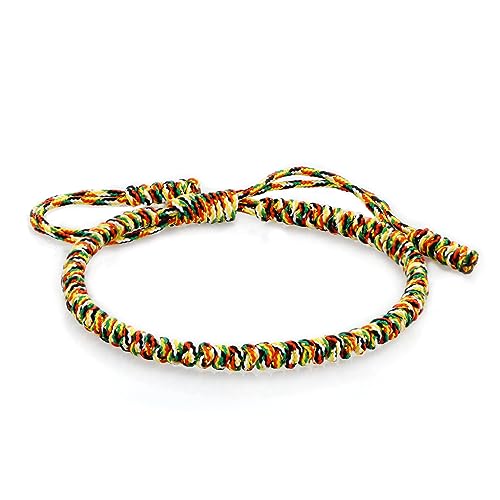 COLORFUL BLING Hand-Knitted Lucky String Bracelet Adjustable Tibetan Buddhist Prayer Yoga Mala Bracelets Kabbalah Protection Couple Jewelry - color: mix