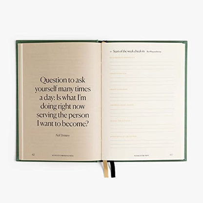Notes to Mindfulness Daily Journal for Women With Prompts, Illustrated Gratitude & Positivity Journal, Undated Guided Journal, Hardbound Wellness Journal - Intelligent Change x Chelsea Kauai (Sage - color: Sage Green