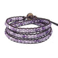 Genuine Stone Wrap Bracelets for Women Natural Crystal Beaded Wrap Bracelet 2/3/5 Adjustable Bohemian Bracelets Jewelry Gifts for Women Mom - color: amethyst(3 wraps)