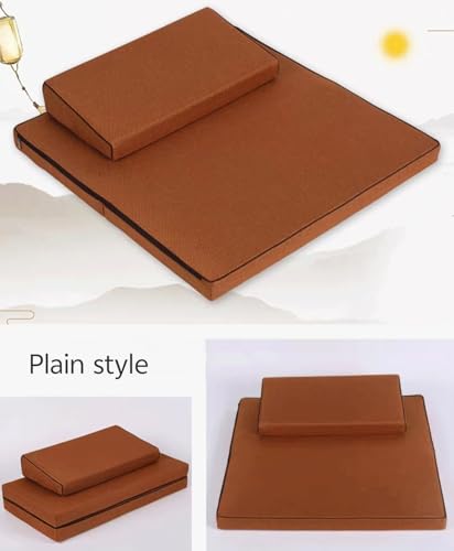Meditation Cushion Set - Meditation Pillow Rectangular Mat and Meditation Mat for Sitting Meditation and Yoga(Size:70x70cm(28x28inch),Color:Earthy Yellow-2)