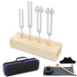 EASTROCK Tuning Fork 4 pcs Set for Music (384 hz, 256 hz, OM136.1 hz, 128 hz) for Sound Healing Meditation Energy Work Therapy Yoga - 4pcs Tuned Forks - size: 4SET+RB