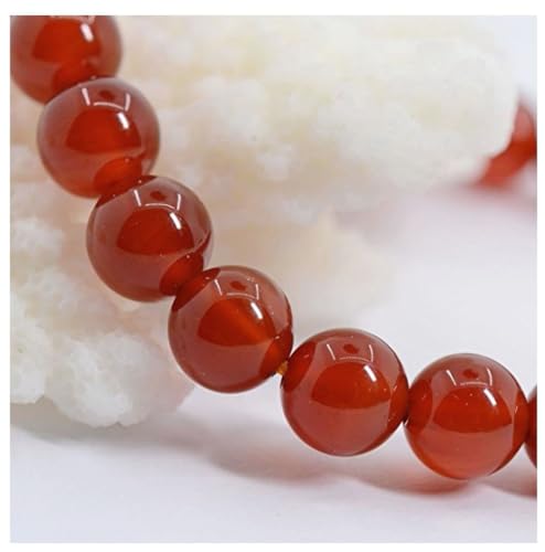 Adabele 1pc Natural Stretch Gemstone Bracelet 8mm (0.31") Bead 7" to 8.5 inch Healing Crystal Energy Quartz Chakra Jewelry Women Unisex Birthday Gift - color: Carnelian, size: 7.5 inch