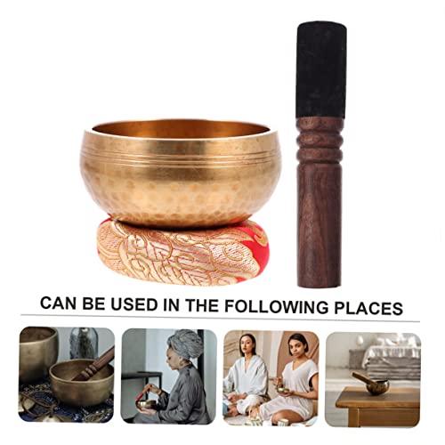 LIOOBO Sound Bowl Meditation Kit Singing Bowl Mallet Cushion Meditation Decor for Home