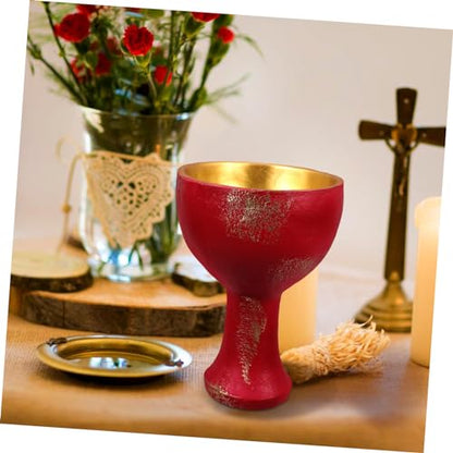 Amosfun 1pc Holy Cup Resin Goblet for Altar Decoration Ceremonial Sacrifice Tool Elegant Tabletop Religious Ornaments for Worship Use