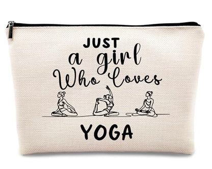 kdqua Yoga Gifts Makeup Bag, Gifts for Yoga Teachers Women, Meditation Gift Cosmetic Bags Zipper Pouch Travel Organizer Toiletry Bag