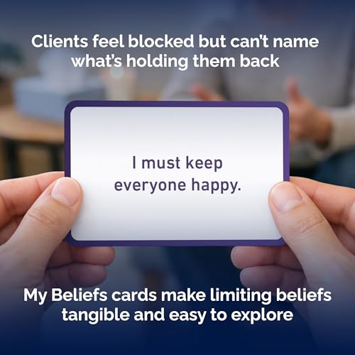 metaFox | My Beliefs Cards | 60 Core Belief Cards for Coaching | Therapy Card Deck for Adults & Counselors