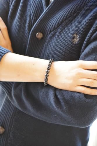 Adabele 1pc Natural Stretch Gemstone Bracelet 10mm (0.39") Bead 7 Inch to 8.5 Inch Healing Crystal Energy Quartz Chakra Jewelry Women Birthday Unisex Gift - color: Golden Obsidian, size: 7 inch