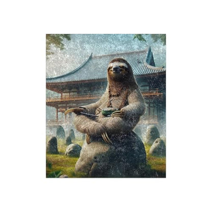 Cozy Crushed Velvet Blanket - Sloth Running a Zen Meditation Center 50 * 60in