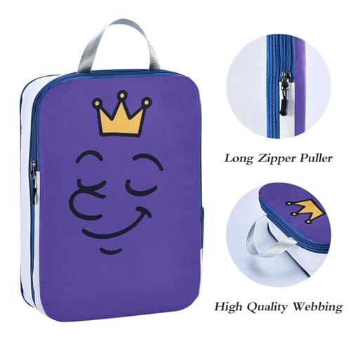Foldable 3pcs Travel Packing Storage Bags Polyester Bags Organizer for Luggage, Proud Crown Look (3 Set) - color: Proud Crown Look