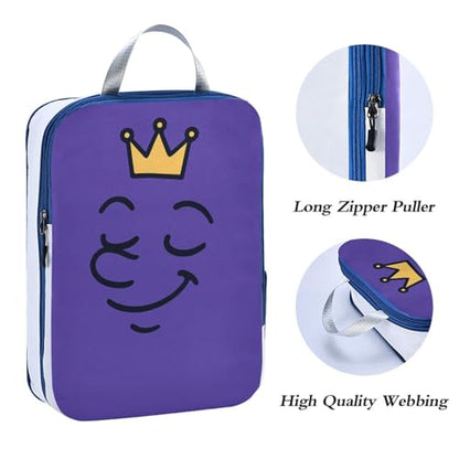 Foldable 3pcs Travel Packing Storage Bags Polyester Bags Organizer for Luggage, Proud Crown Look (3 Set) - color: Proud Crown Look