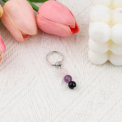 Natural Crystals Keychain, New Beginnings Gifts for Women, Birthday Gift for Women, Keychain for Relieving Anxiety - color: Anxiety Relief