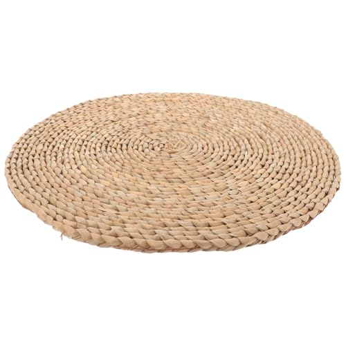 Woven Meditation Floor Pillow Cushion 40x40cm Natural Straw Mat Traditional Yoga Sitting Pad for Adults Zen Meditation and Tatami Seating Cushion