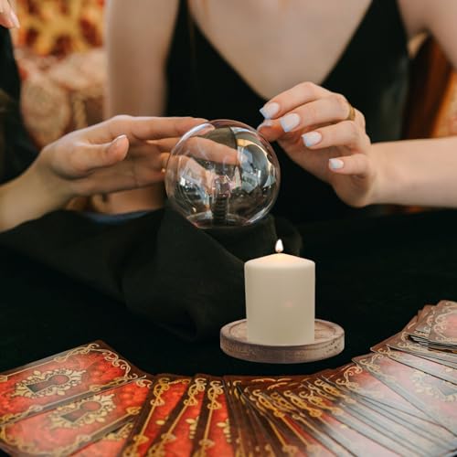 VOSAREA Rustic Pentacle Candle Holder for Tea Light Candles Multi-Functional Altar Plate for Home Table Centerpieces and Religious Ceremonies