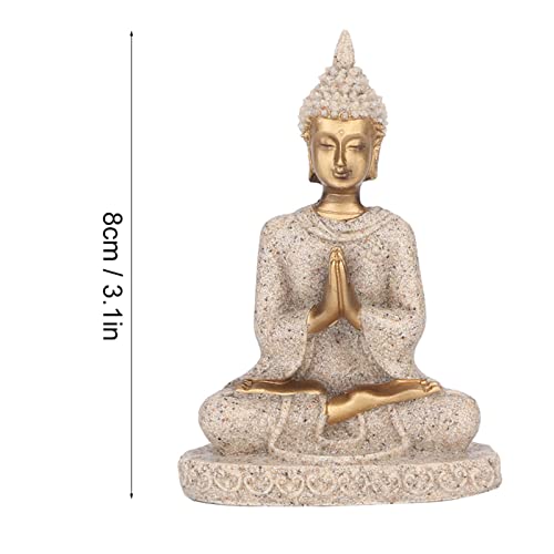 AUNMAS Buddha Statue 3Inch Small Meditation Sitting Carving Figurine Craft Statue for Home Office Desktop Decor Yoga Room Zen Garden Decoration Ornament