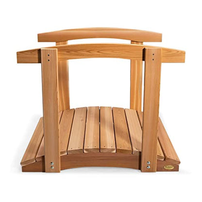 All Things Cedar Wooden Bridge, Outdoor Garden Walkway with Side Rails, 3', Natural - size: 3-Ft Bridge & Rails