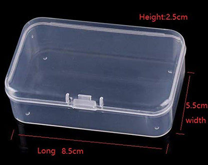 WOIWO 5 Pcs 3.35"x2.17" Rectangle Mini Clear Plastic Storage Containers Box Case with lid for Small Items and Other Craft Projects